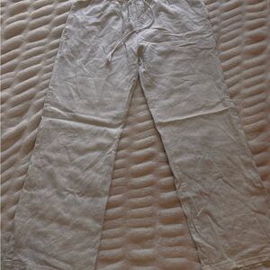 Brandy Melville Men's Off-White Linen Drawstring Pants